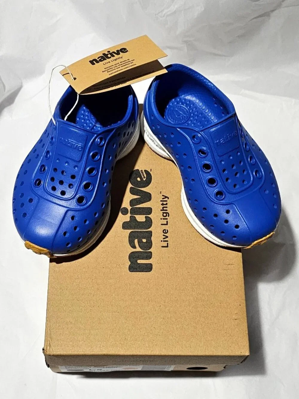 NWT Native Shoes Robbie Sugarlite Victoria Blue Slip-On Sneakers Size 5 Toddler